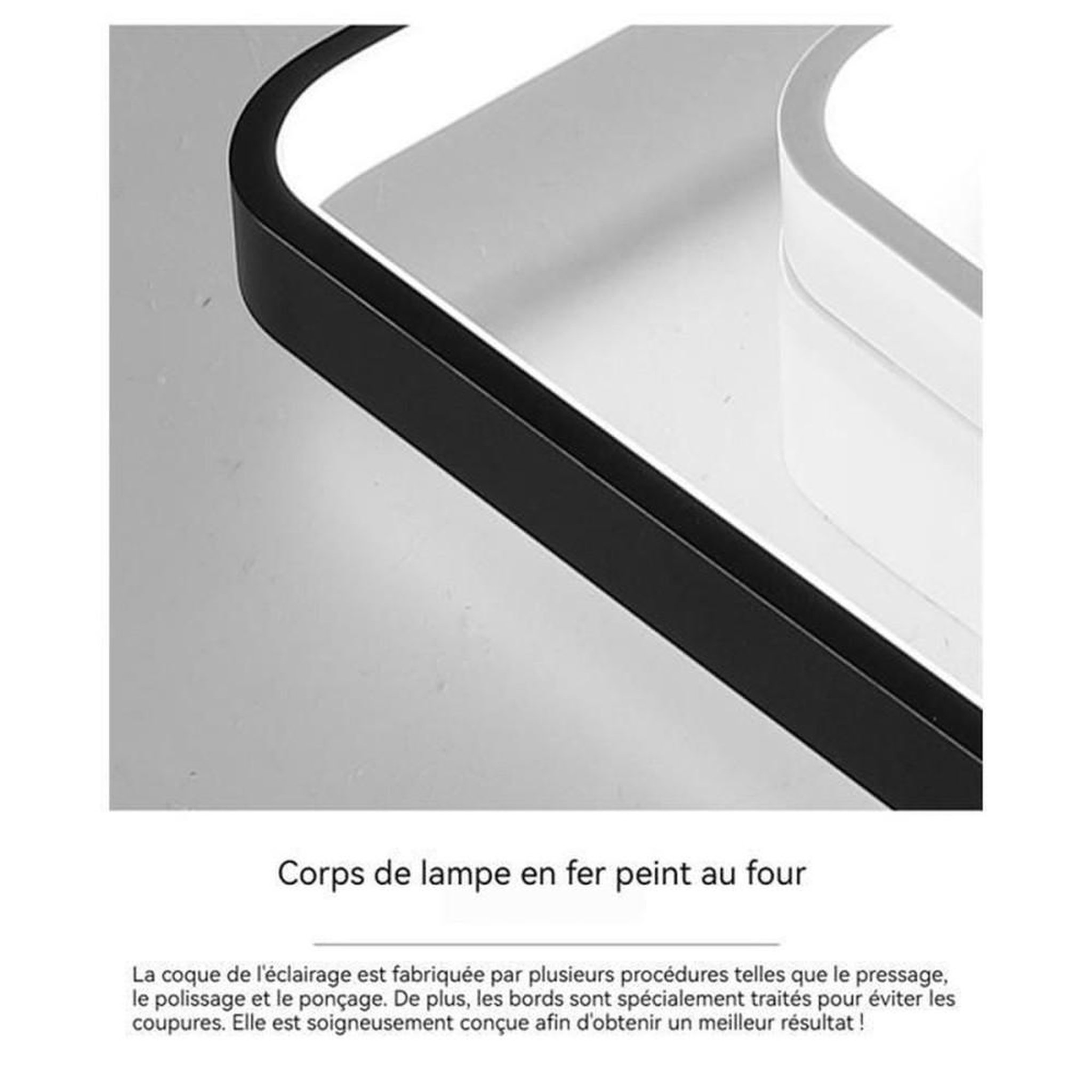 Voir la diapositive 3 : Applique plafond LED carrée 45x45 cm, 40 W dimmable, 3 températures de couleur ajustables, diffuseur acrylique dépoli