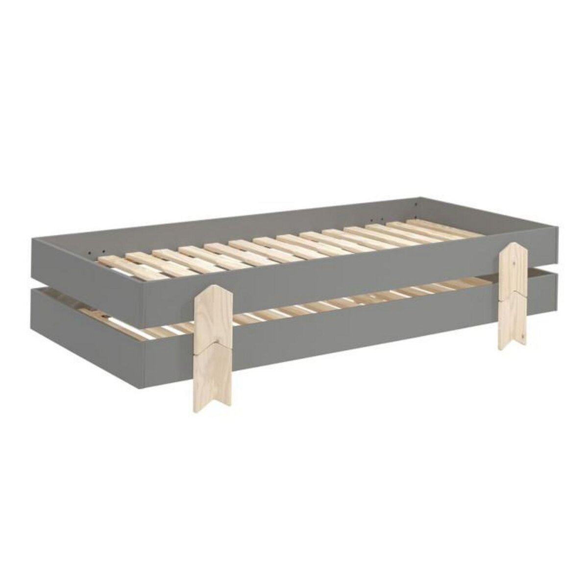 Paris Prix Lit Enfant en Bois  Modulo Arrow II  90x200cm Gris