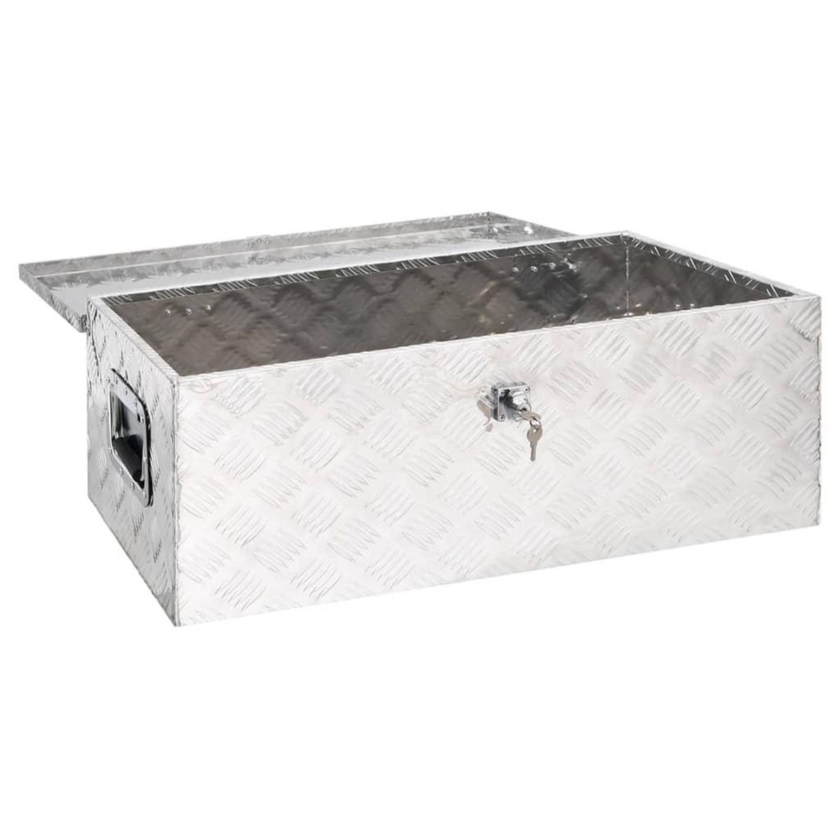VIDAXL Boîte de rangement Argente 80x39x30 cm Aluminium