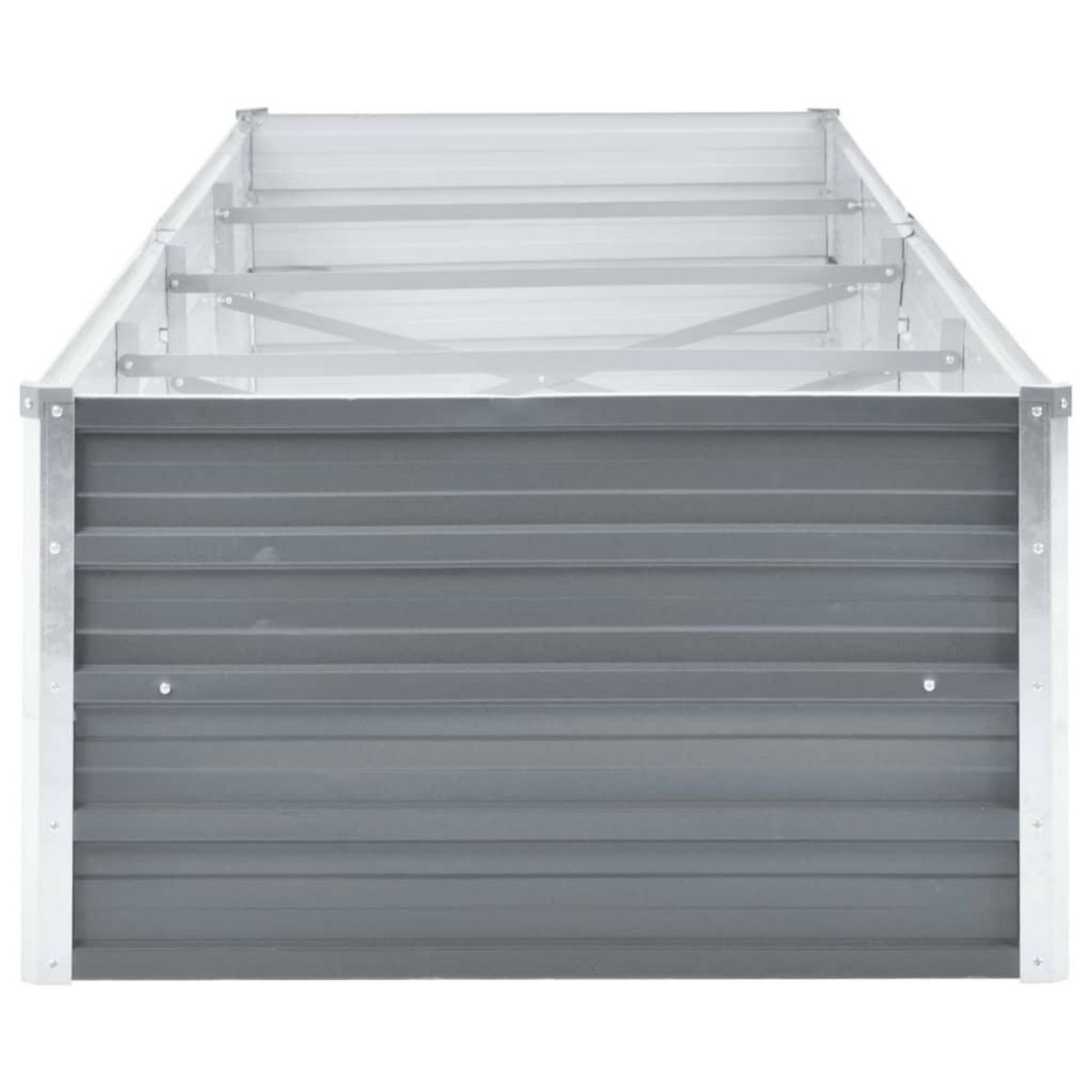 VIDAXL Lit sureleve de jardin Acier galvanise 320x80x45 cm Gris