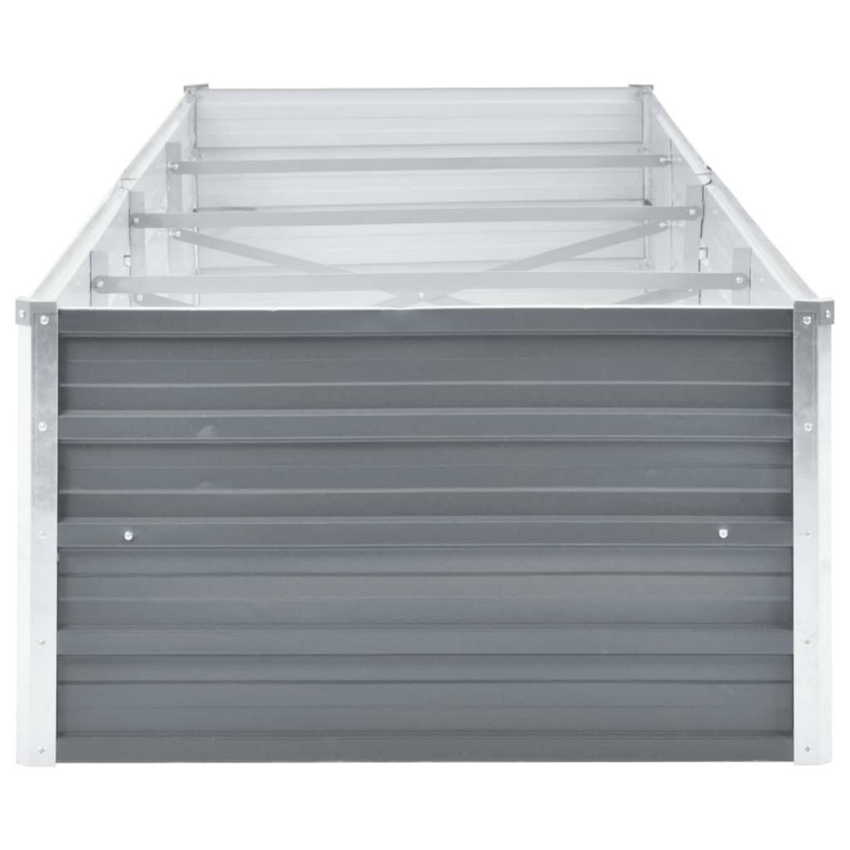 VIDAXL Lit sureleve de jardin Acier galvanise 320x80x45 cm Gris