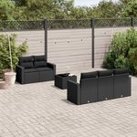 VIDAXL Salon de jardin 6 pcs avec coussins noir resine tressee