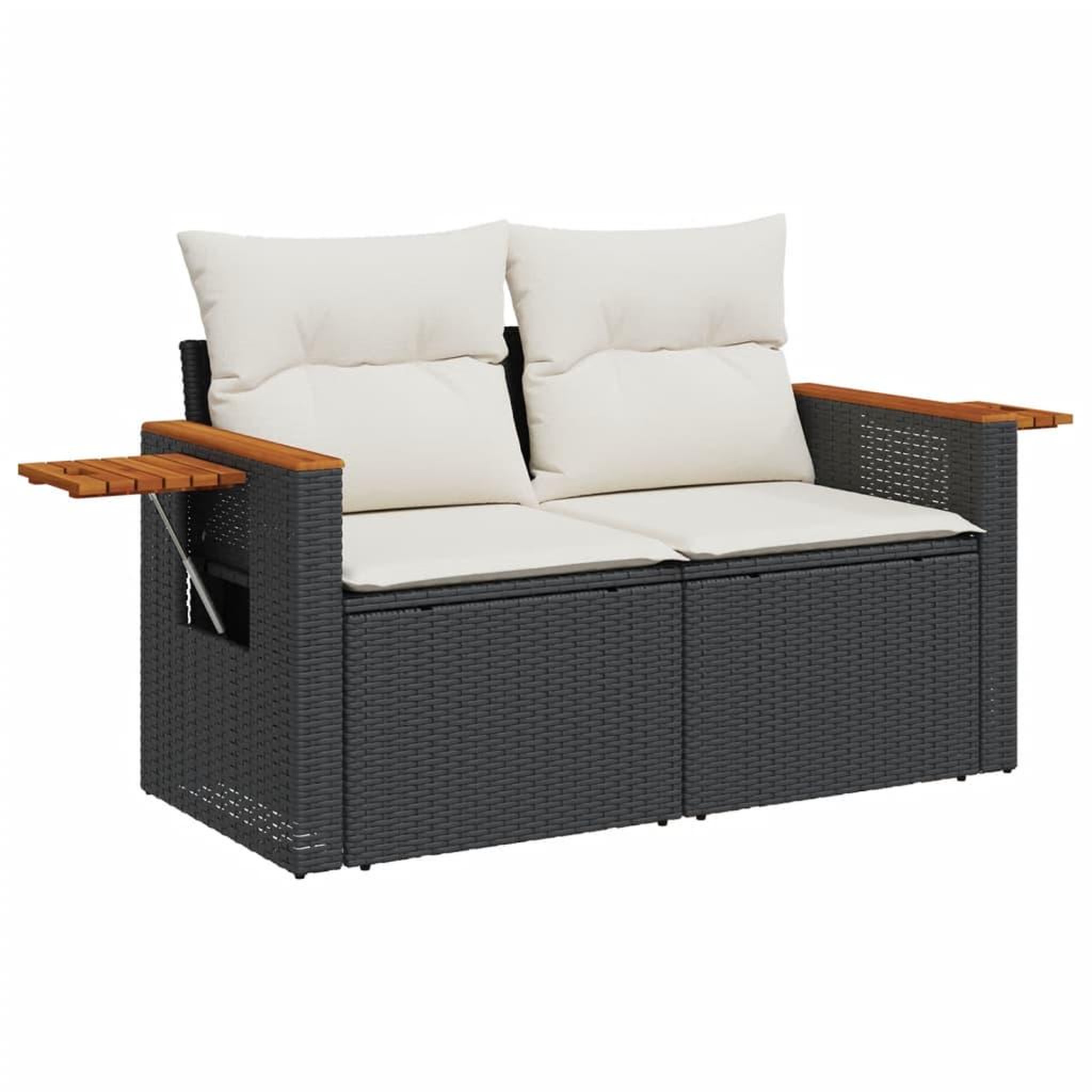 Voir la diapositive 5 : VIDAXL Salon de jardin 5 pcs avec coussins noir resine tressee