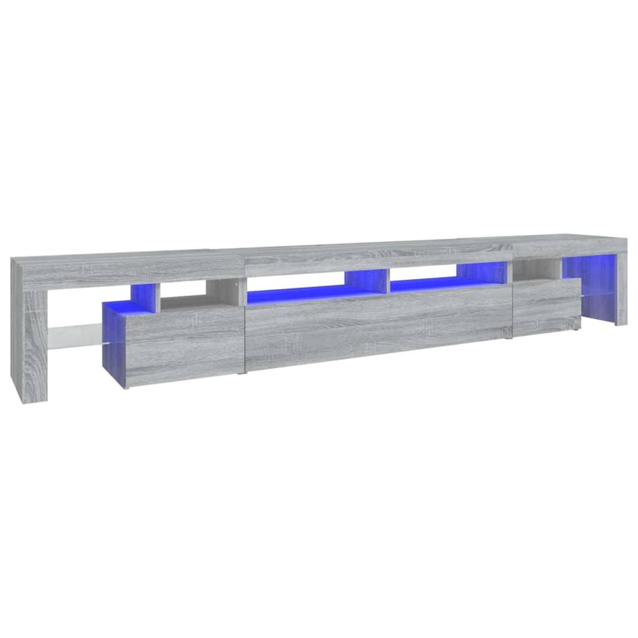 Voir la diapositive 2 : VIDAXL Meuble TV avec lumieres LED Sonoma gris 260x36,5x40 cm