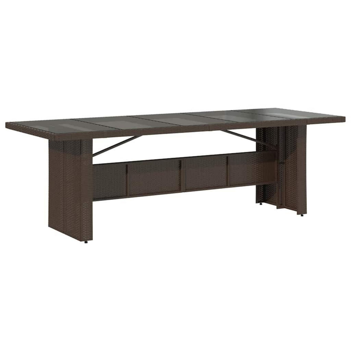 VIDAXL Ensemble de bistro de jardin 11 pcs coussins marron poly rotin