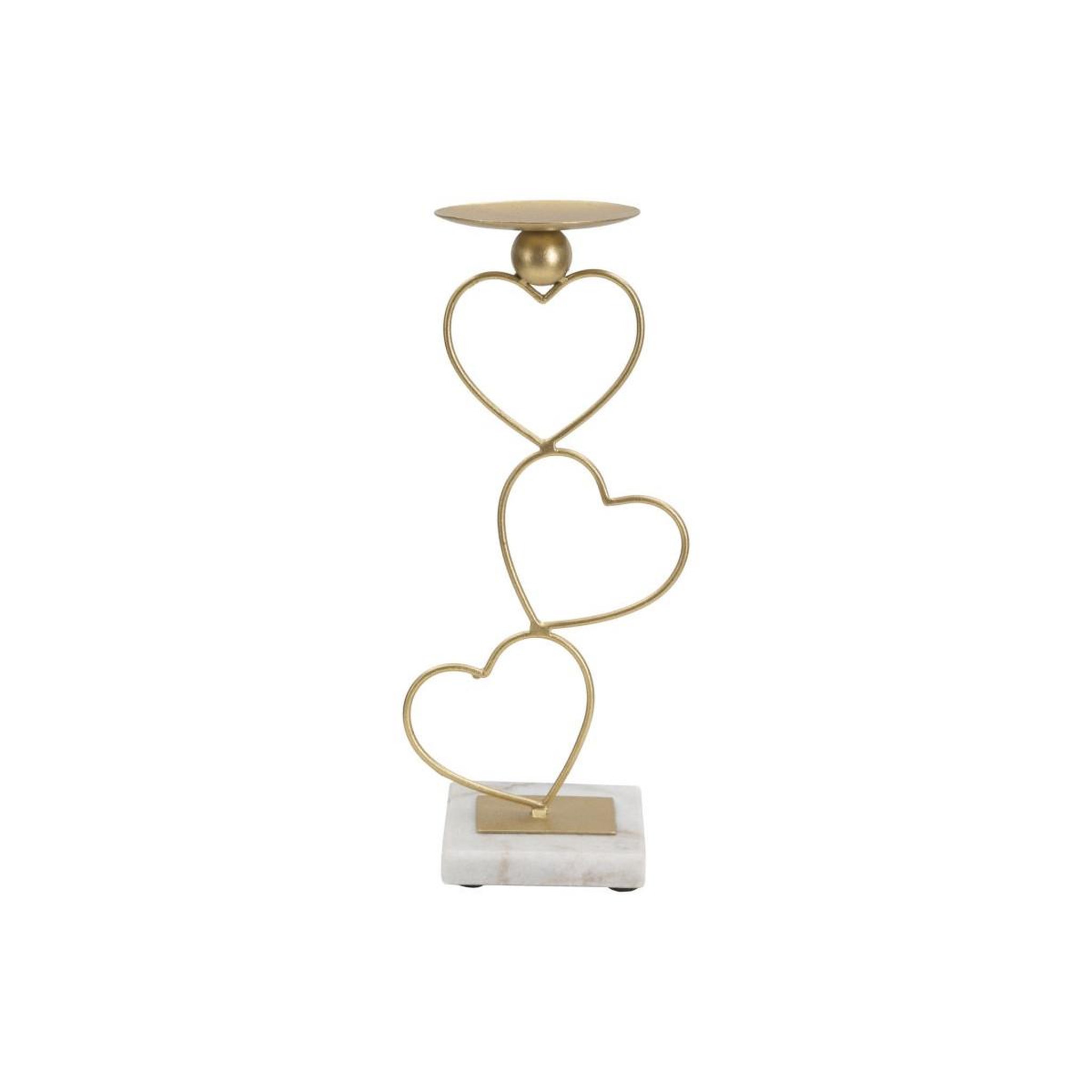 Paris Prix Bougeoir design en métal  cœurs  32cm or