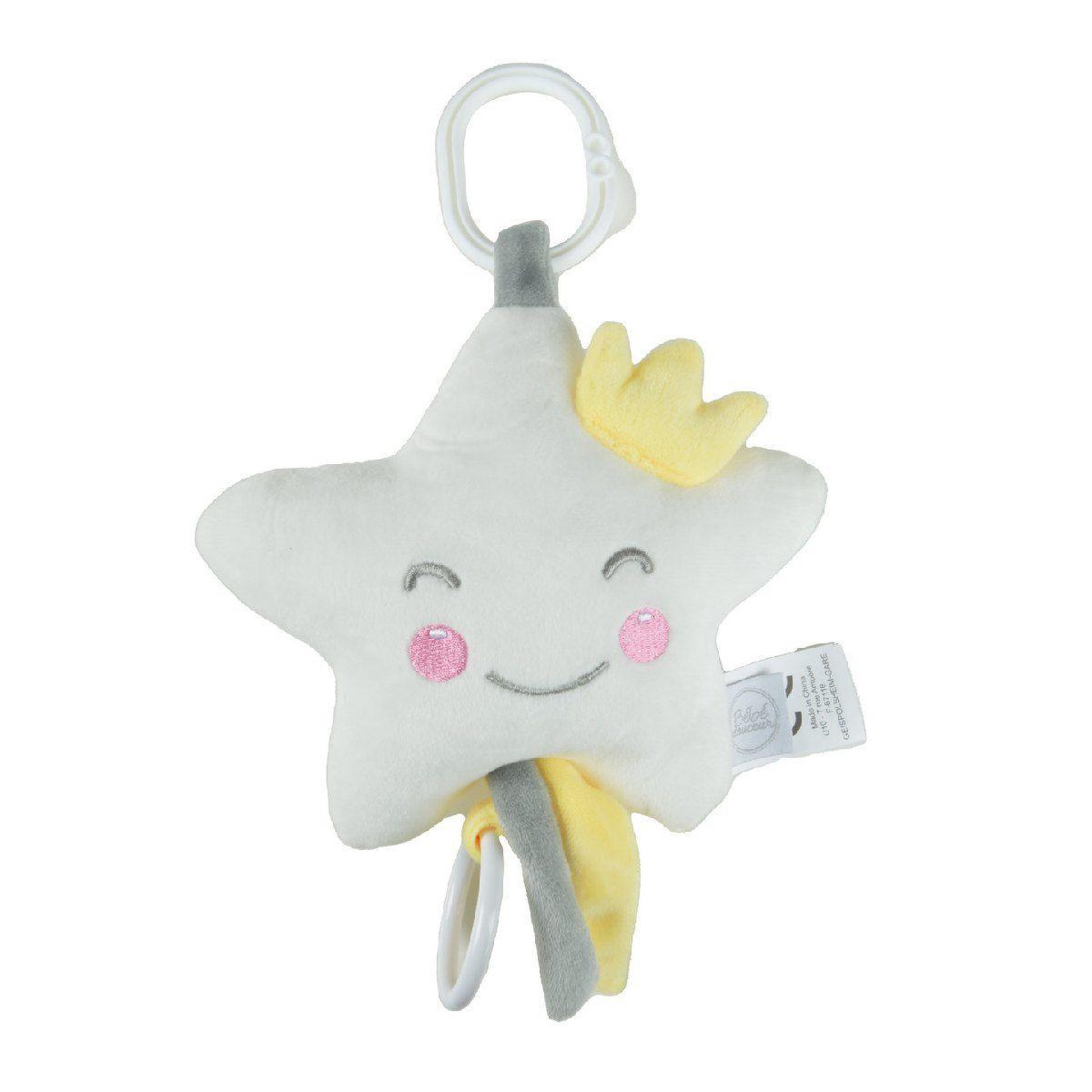 BEBE DOUCEUR Peluche musicale étoile  essen'ciel  15cm blanc