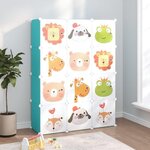 VIDAXL Armoire de rangement pour enfants avec 12 cubes Vert PP