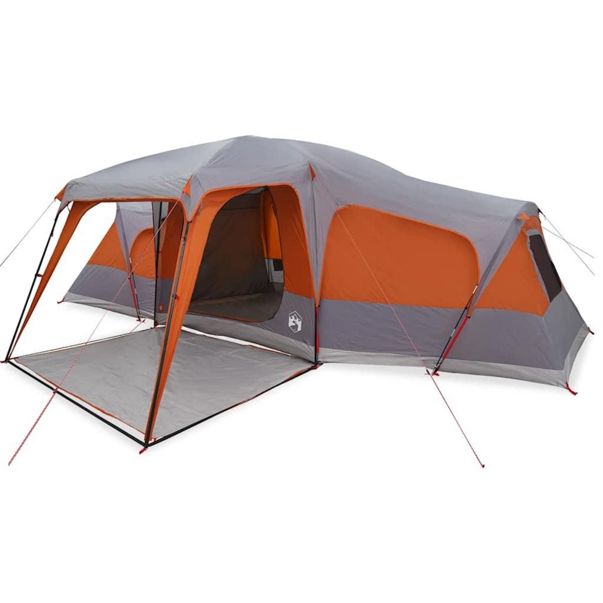 VIDAXL Tente familiale avec dome de porche 9 personnes gris et orange