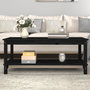 Voir la diapositive 1 : VIDAXL Table basse Noir 110x55x45 cm Bois massif de pin