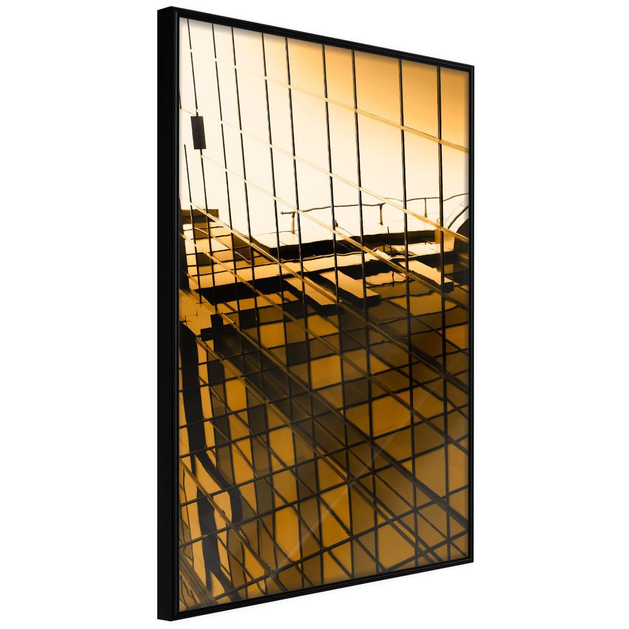 Paris Prix Affiche murale encadrée  steel and glass yellow. Coloris disponibles : Noir, Jaune