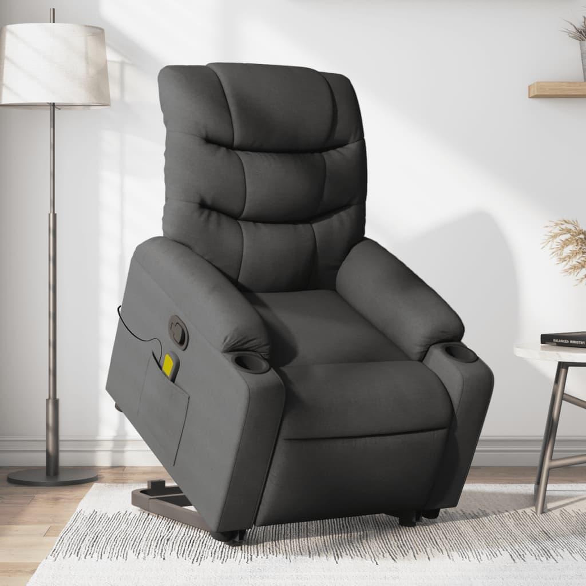 VIDAXL Fauteuil de massage inclinable Gris fonce Tissu