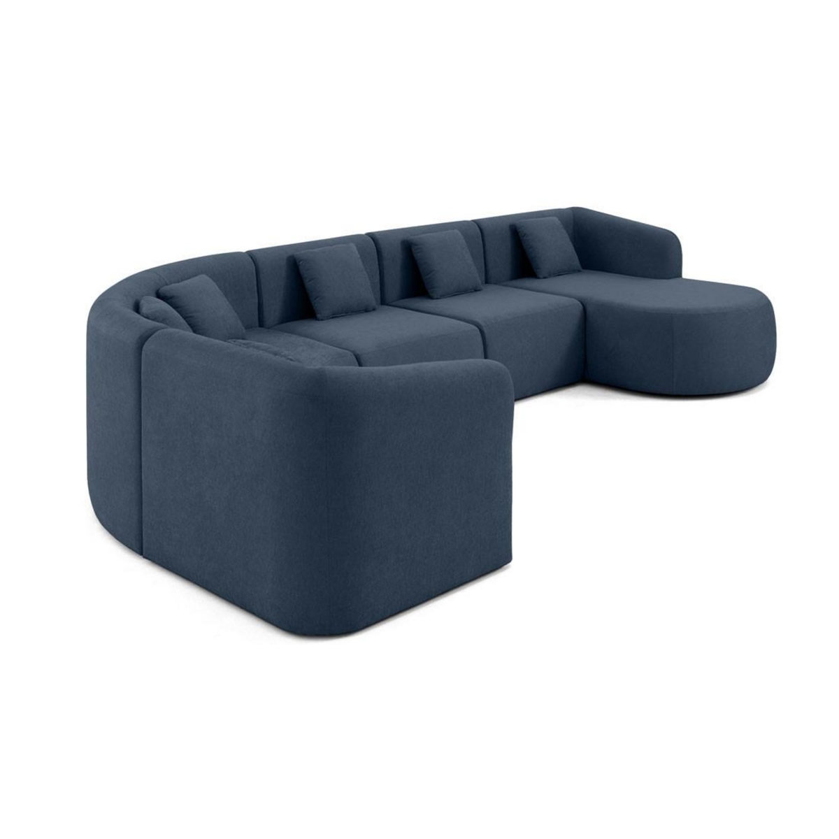 LISA DESIGN Ikare - canapé modulable d'angle droit - 6 places - en tissu