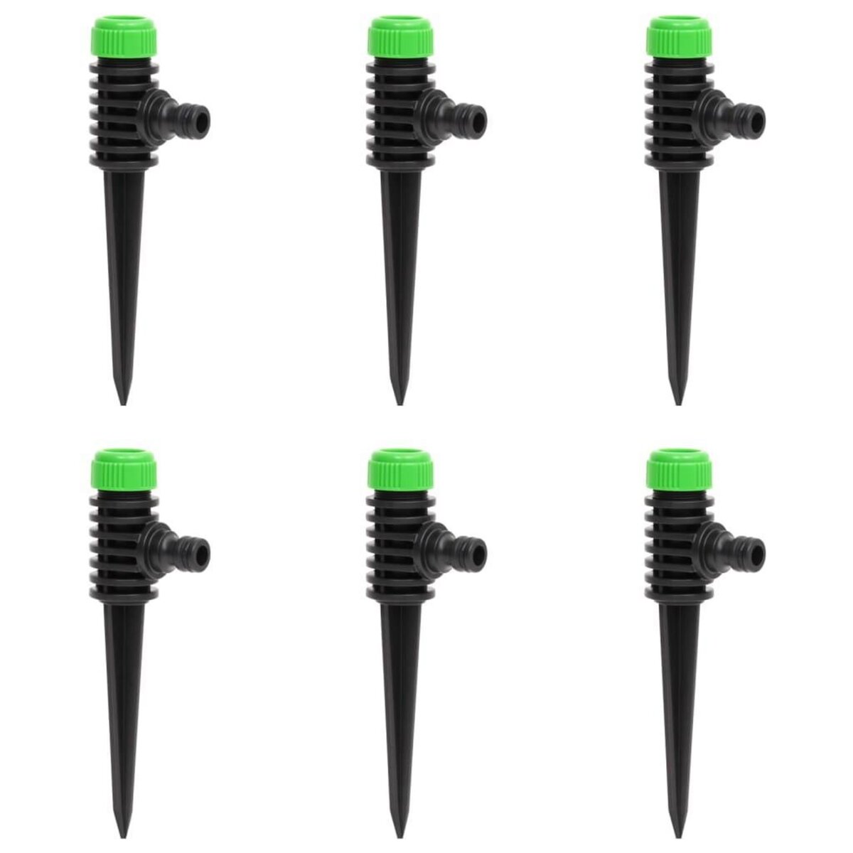 VIDAXL Arroseurs rotatifs 6 pcs vert et noir 3x6x19,5 cm ABS et PP