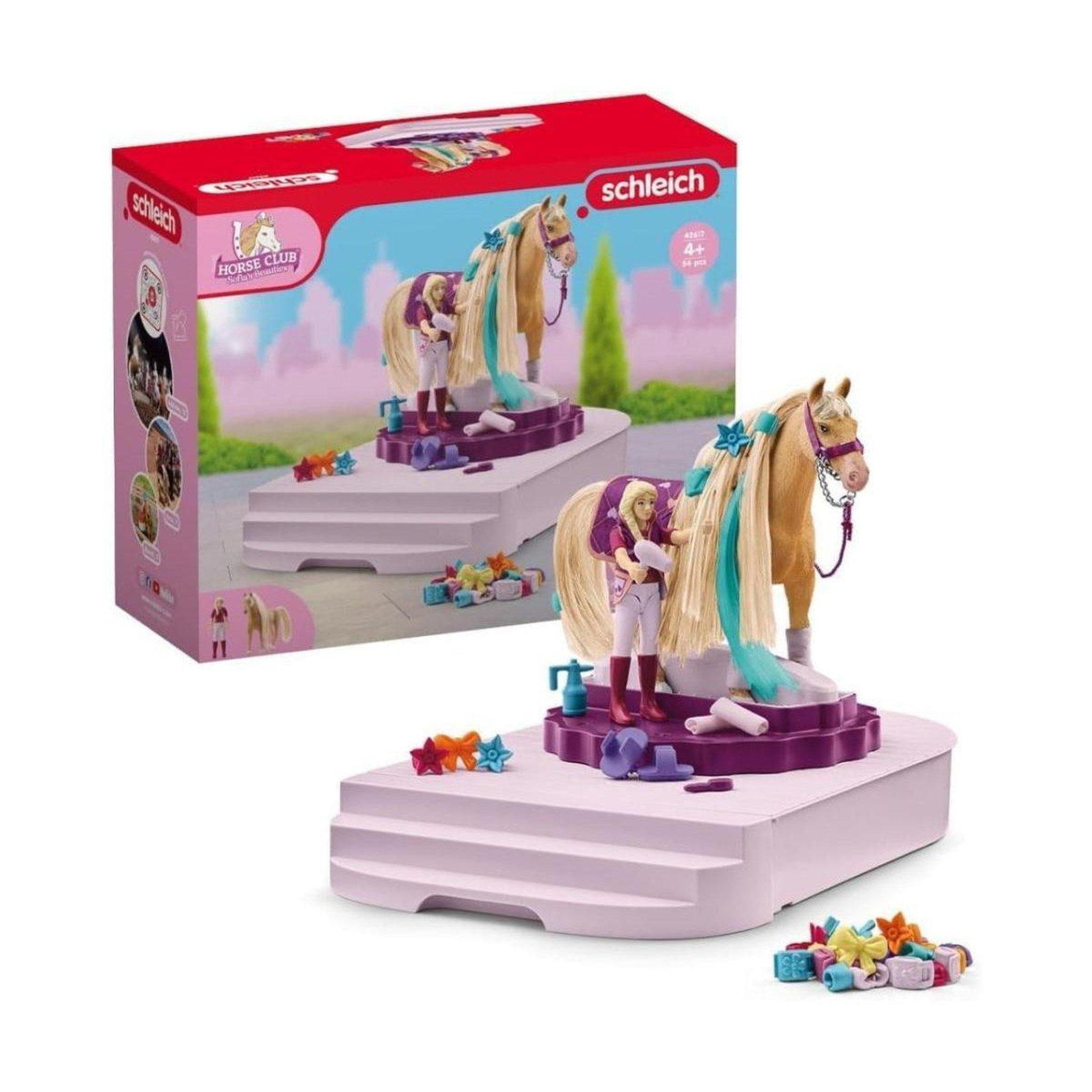 Voir la diapositive 2 : Schleich Coffret  42617 horse club - station de toilettage rotative