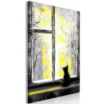 Paris Prix Tableau Imprimé  Longing Kitty Yellow. Coloris disponibles : Multicolore