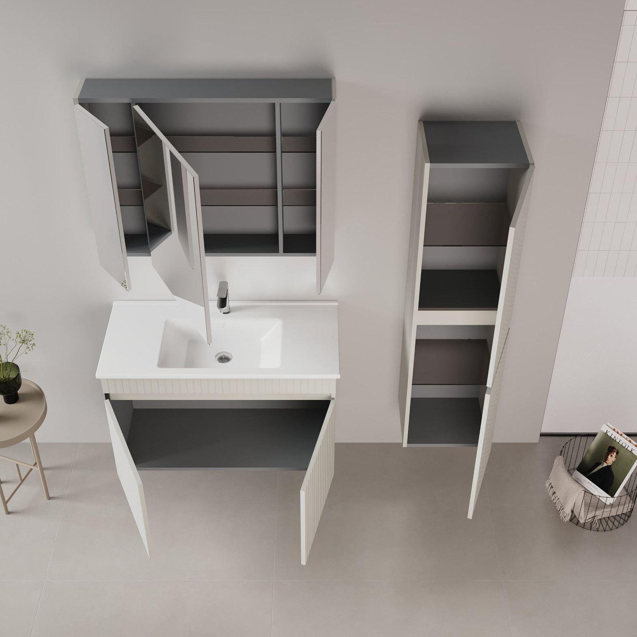 Voir la diapositive 3 : Habitat et Jardin Meuble Vasque  Tivoli 100  - 100 x 45 x 57 cm - Matte Cashmere
