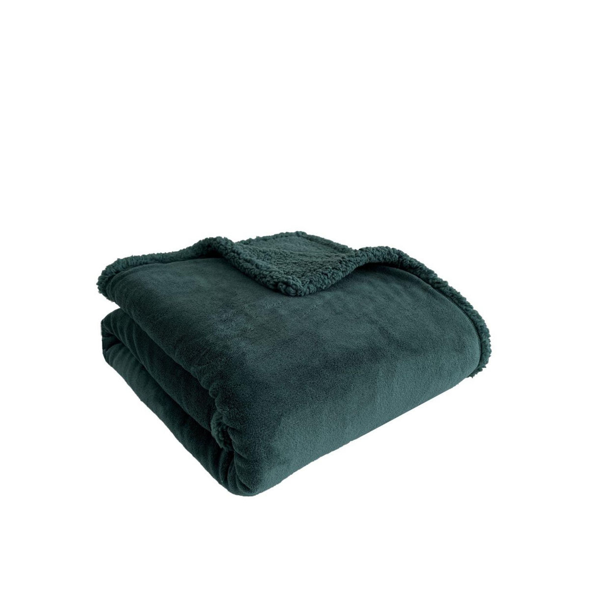ACTUEL Plaid uni double face corral/sherpa 