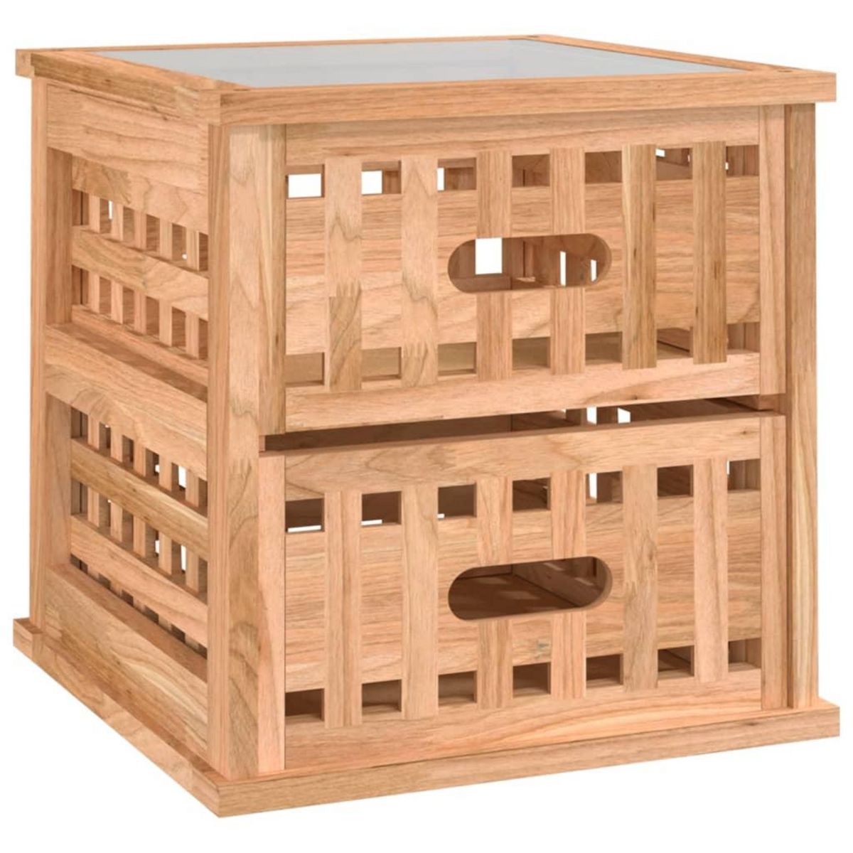 VIDAXL Table de chevet 34x34x34 cm Bois massif de noyer