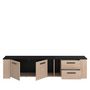 Voir la diapositive 4 : Meuble TV 2 portes 2 niches 2 tiroirs 2 portes L182cm LOLA