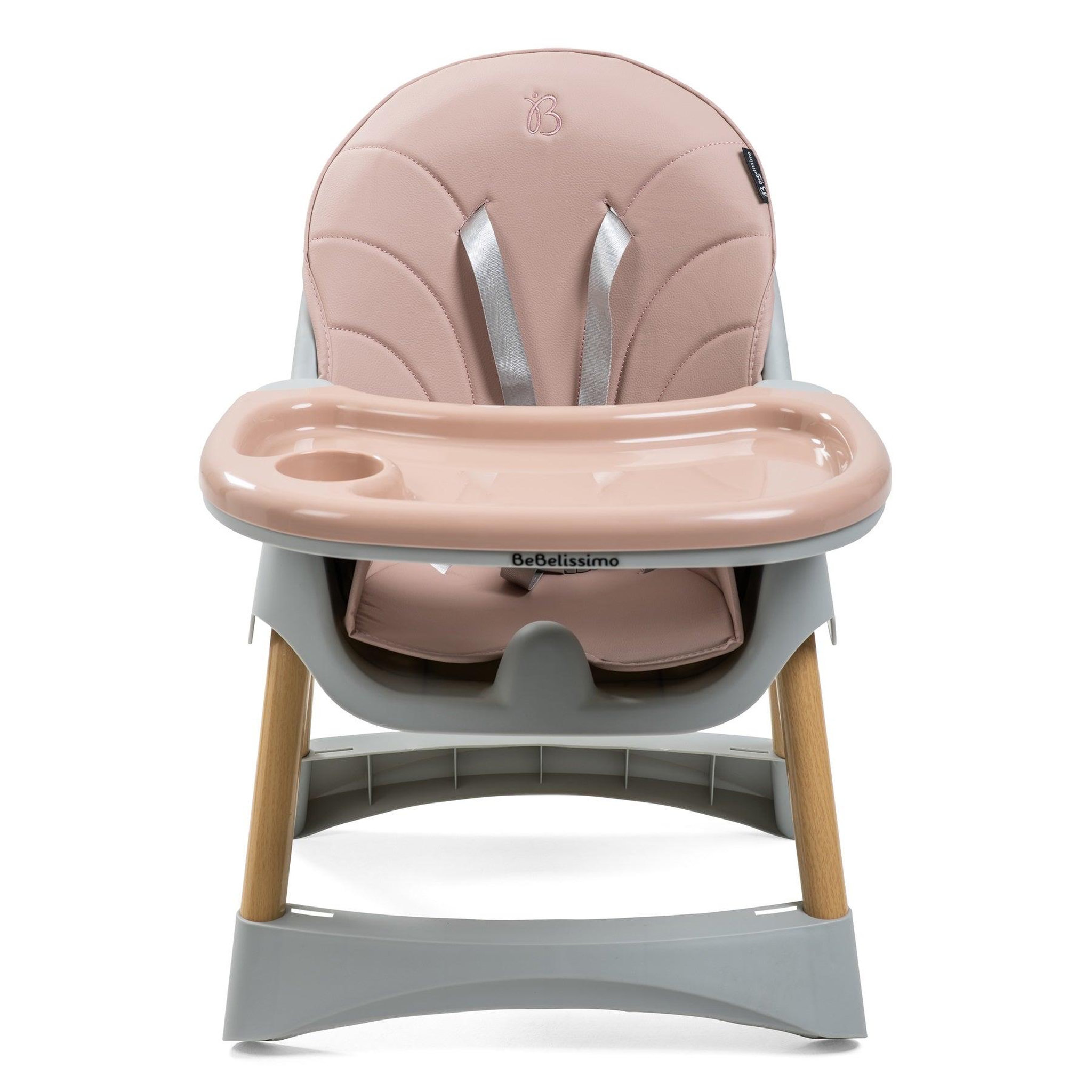 Voir la diapositive 2 : BEBELISSIMO Chaise haute 2 en 1 - Evolutive - Réglable - Pliable - rose - woodie