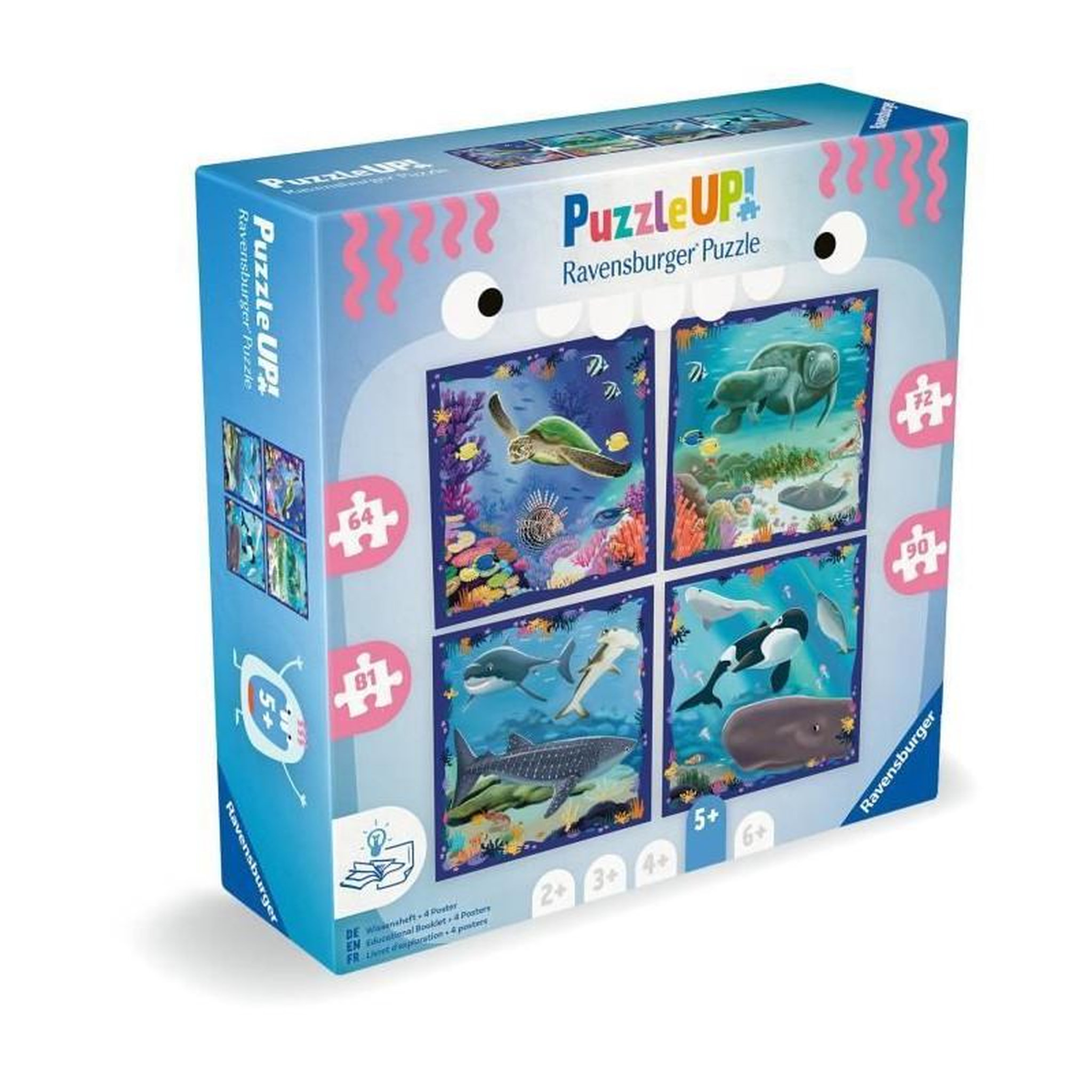 Voir la diapositive 4 : RAVENSBURGER Puzzle Up! Animaux marins - 5 ans