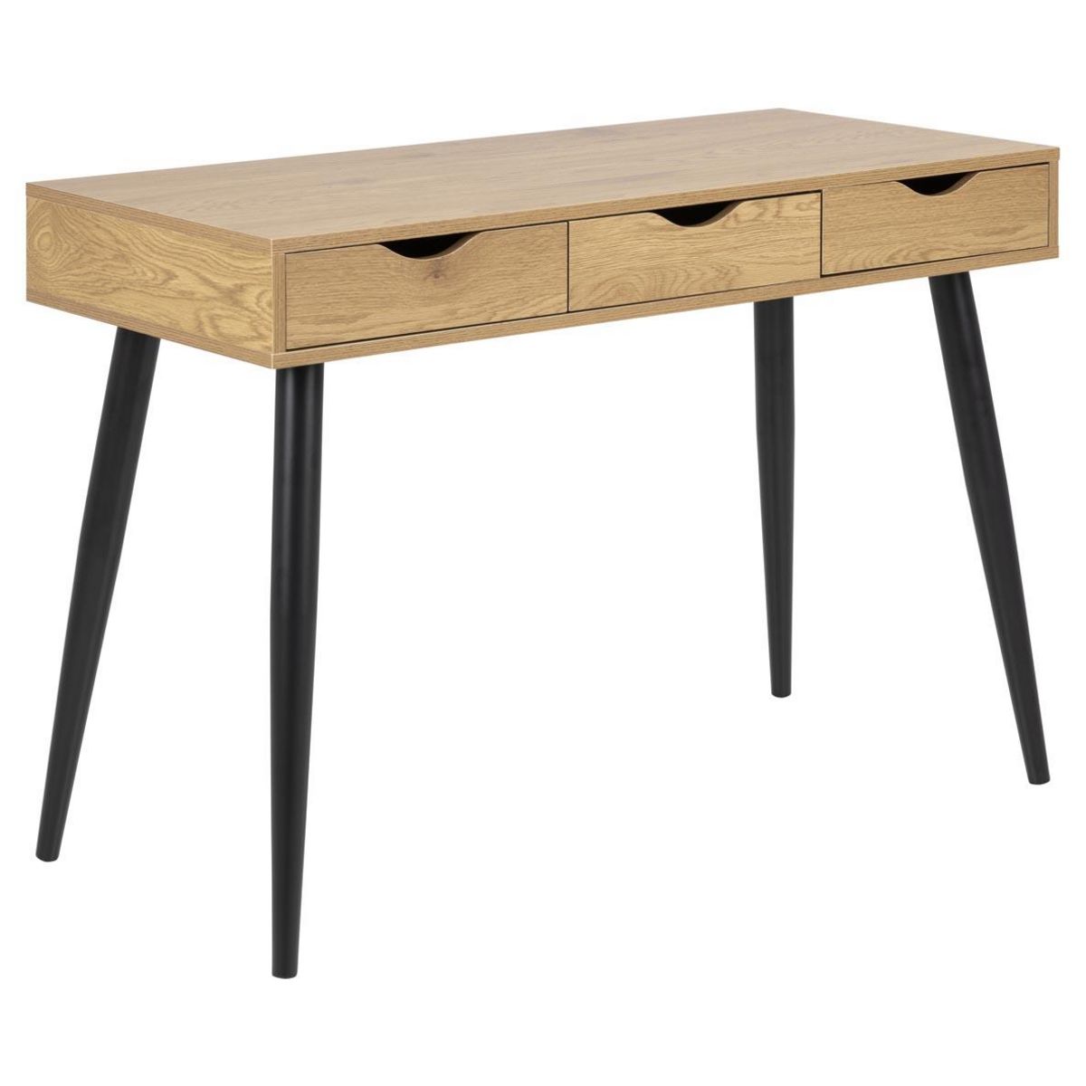 CONCEPT USINE Bureau scandinave avec tiroirs noir SEVEY