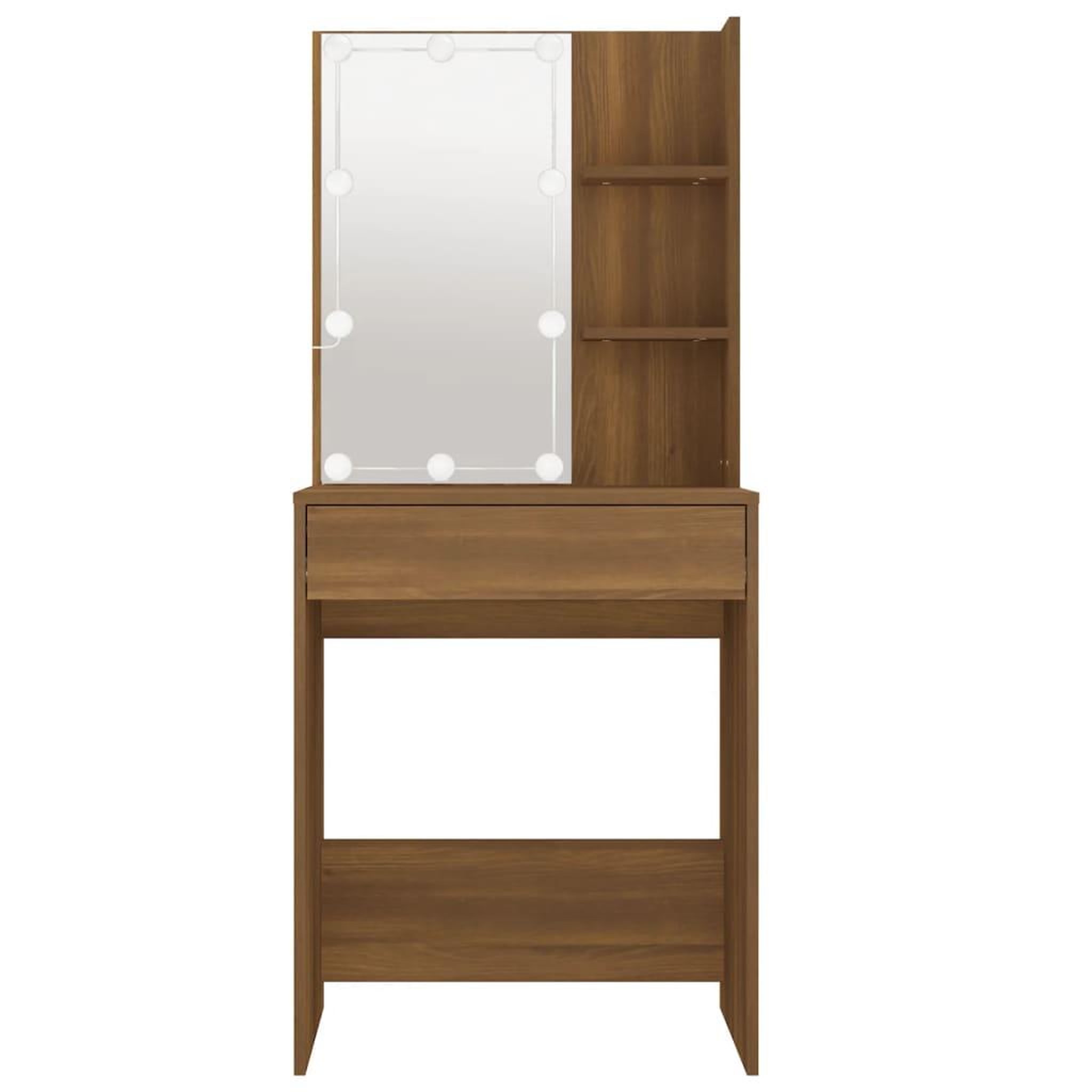 Voir la diapositive 5 : VIDAXL Coiffeuse avec LED Chene marron 60x40x140 cm