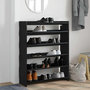 Voir la diapositive 3 : VIDAXL Etagere a chaussures noir 80x25x100 cm bois d'ingenierie
