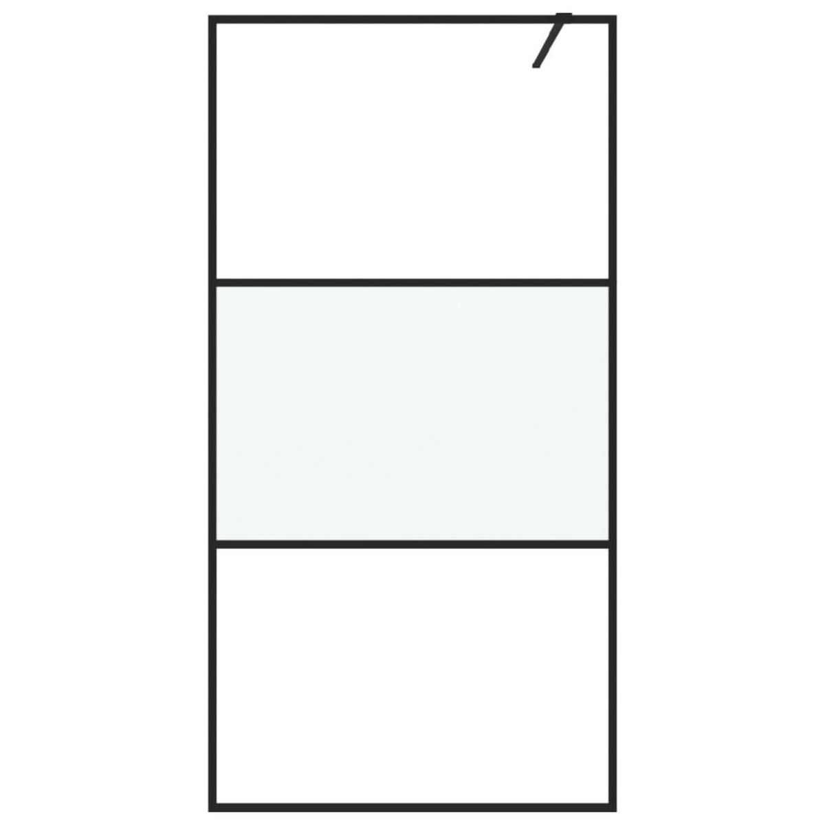VIDAXL Paroi de douche Noir 100x195 cm Verre ESG demi-depoli