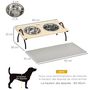Voir la diapositive 3 : PAWHUT Gamelle double chien porte-gamelles surélevé 2 gamelles anti-glouton acier inox et tapis inclus acier noir plateau aspect bois clair