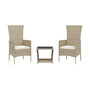 Voir la diapositive 2 : VIDAXL Ensemble a manger de jardin et coussins 3 pcs Beige poly rotin