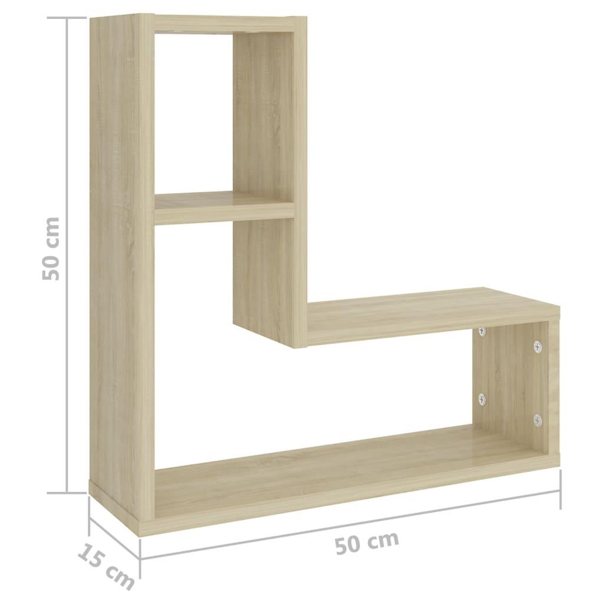 Voir la diapositive 6 : VIDAXL Etageres murales 2pcs chene sonoma 50x15x50cm bois d'ingenierie