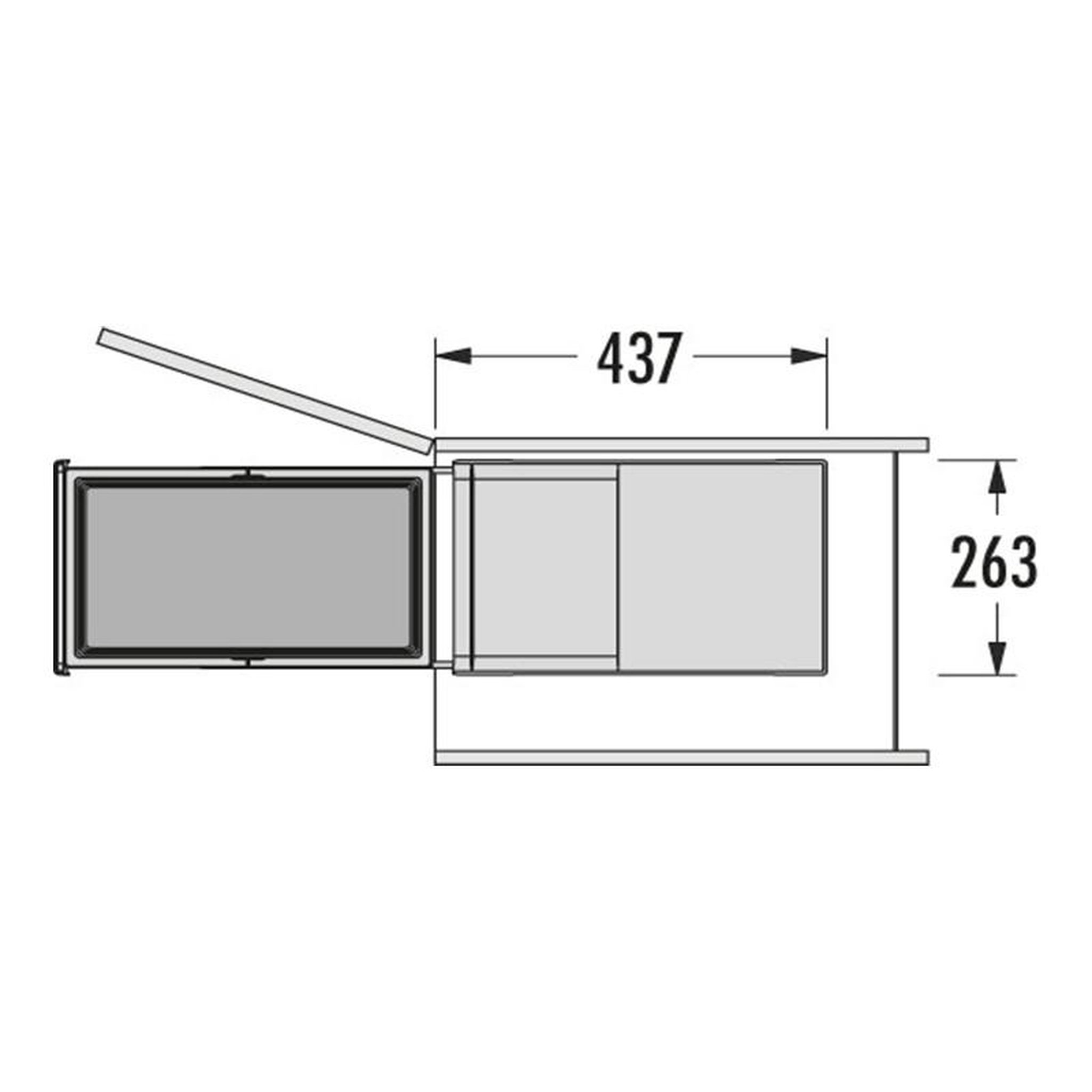 Voir la diapositive 5 : HAILO Poubelle de cuisine encastrable 28l hailo as tandem