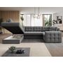 Voir la diapositive 3 : BEST MOBILIER Nappa - canapé panoramique d'angle droit 7 places convertible avec coffre en velours