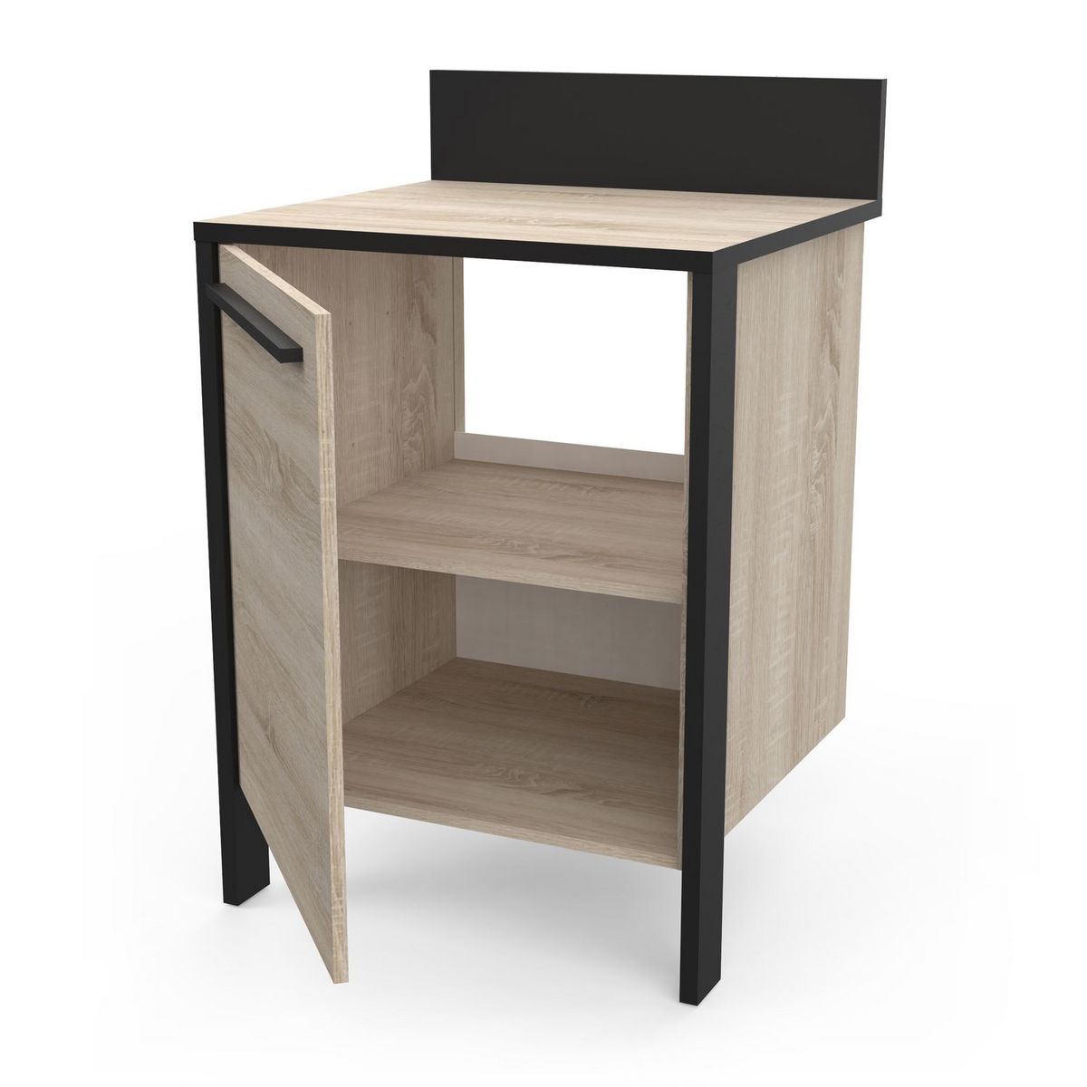 Meuble de cuisine bas sous évier style industriel L64cm BRICKHOUSE