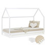 Voir la diapositive 1 : HomeStyle4U Lit Enfant 90x200 cm cabane - matelas sommier