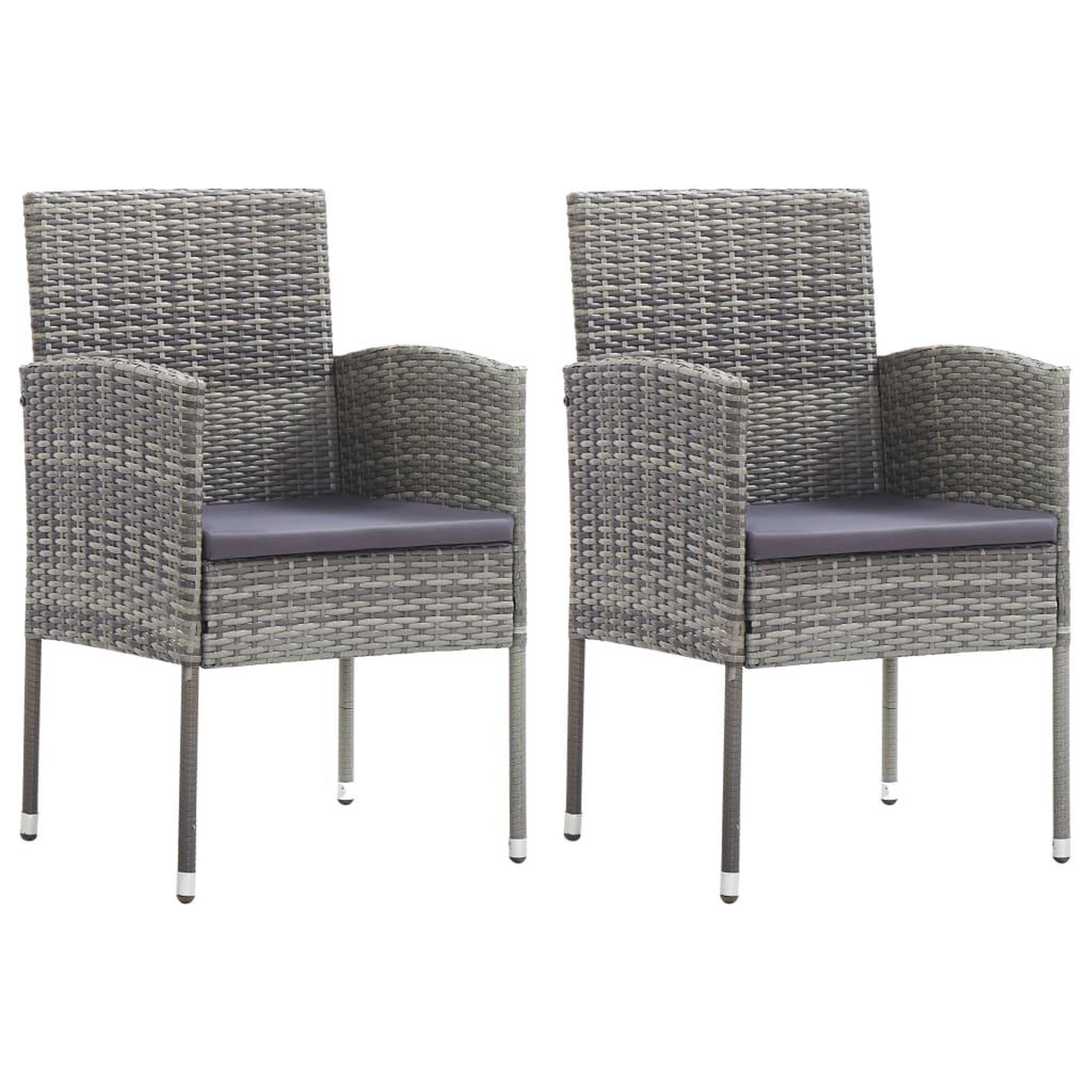 Voir la diapositive 2 : VIDAXL Ensemble a manger de jardin 3 pcs Gris