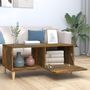 Voir la diapositive 3 : VIDAXL Table basse chêne fumé 89,5x50x40 cm bois d ingénierie