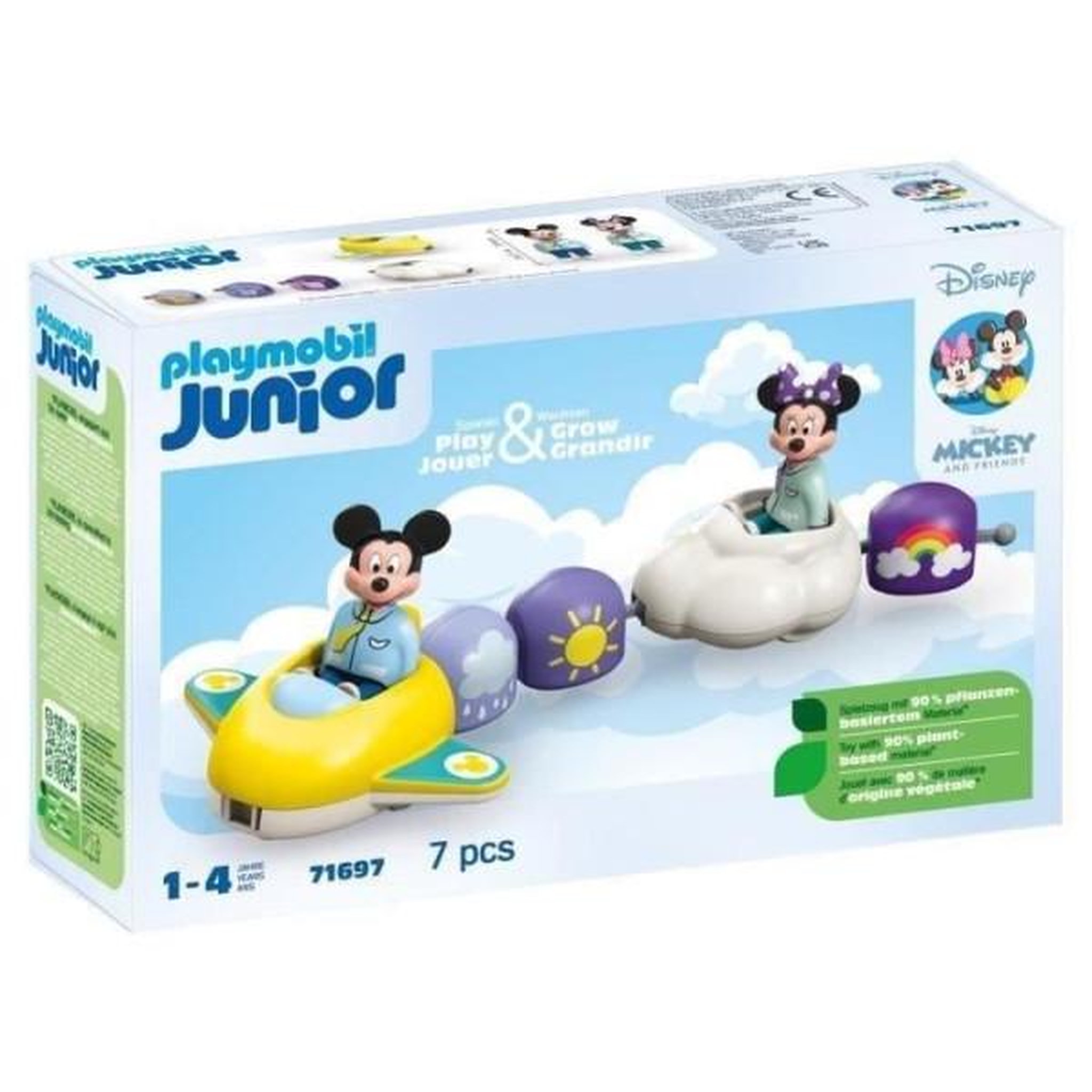 PLAYMOBIL PLAYMOBIL Junior 71697 Train des nuages de Mickey et Minnie, Junior & Disney, Comprend Minnie, Mickey, Des 12 mois
