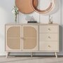 Voir la diapositive 2 : MERAX Buffet 2 porte(s) 3 tiroir(s) - 120 cm beige panneau de particules