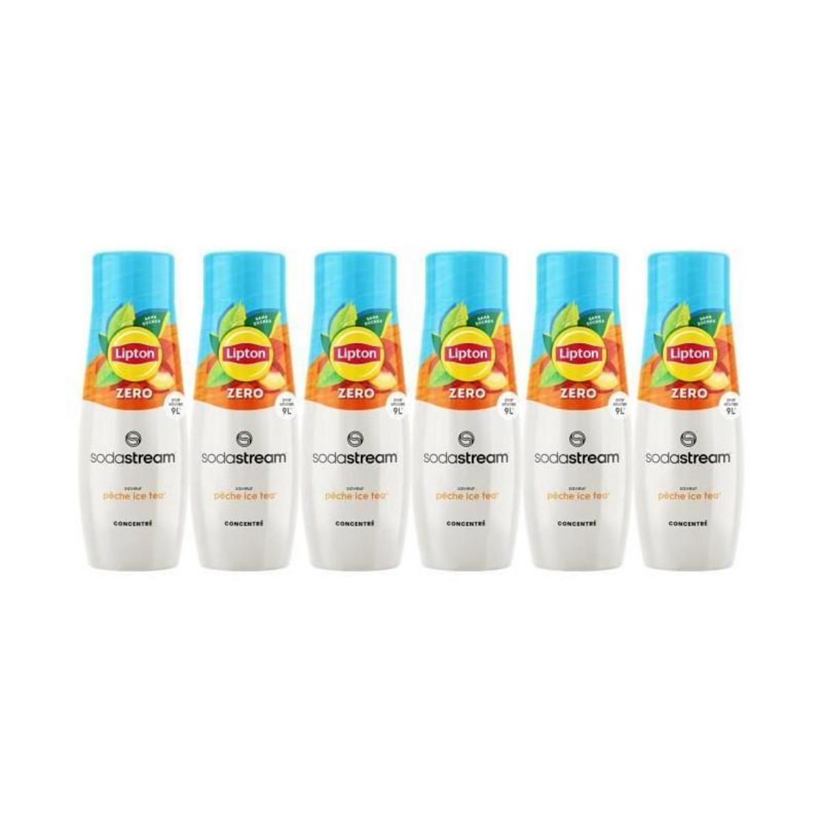 SODASTREAM Lot de 6 Concentrés Lipton Ice Tea saveur Peche zéro sucres SODASTREAM - 440ml