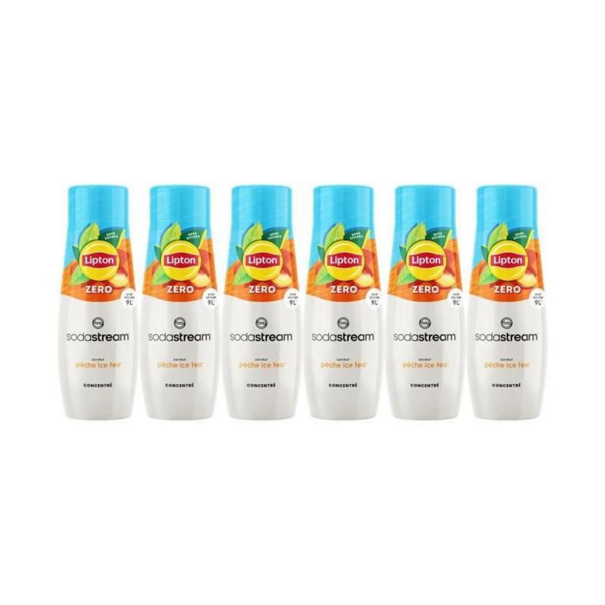 SODASTREAM Lot de 6 Concentrés Lipton Ice Tea saveur Peche zéro sucres SODASTREAM - 440ml