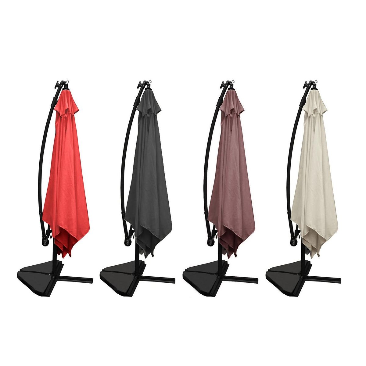 CONCEPT USINE Solenzara Bulle écru : parasol LED déporté 3x3m SOLENZARA