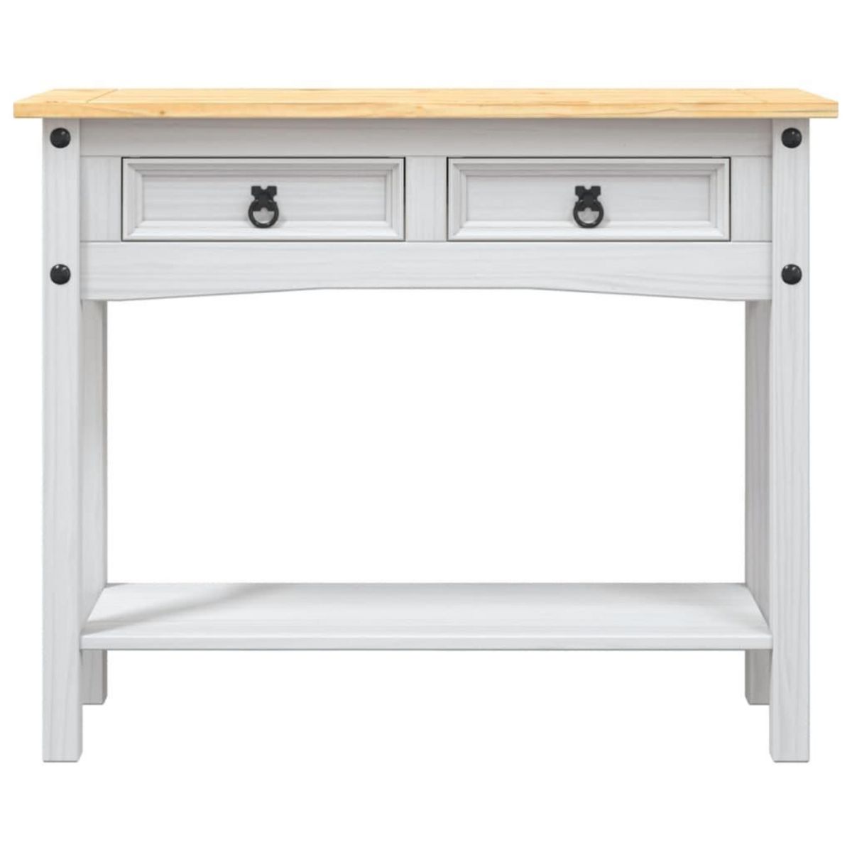 VIDAXL Table console Gamme  Pin mexicain Blanc 90x34,5x73 cm