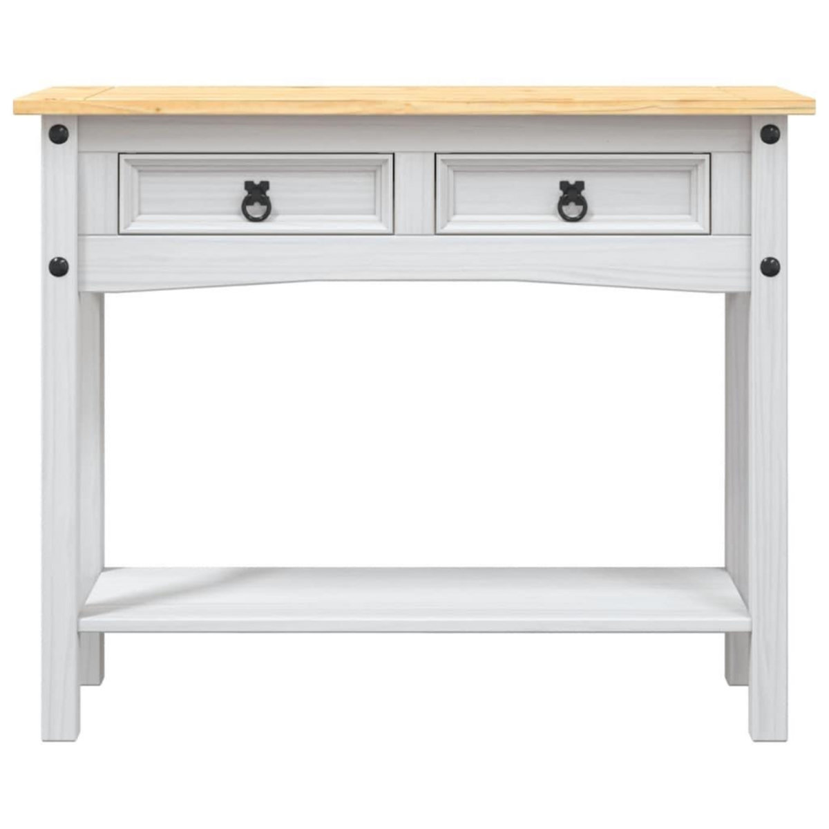 VIDAXL Table console Gamme  Pin mexicain Blanc 90x34,5x73 cm