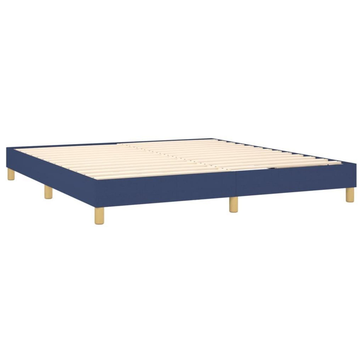 VIDAXL Sommier a lattes de lit avec matelas Bleu 180x200 cm Tissu