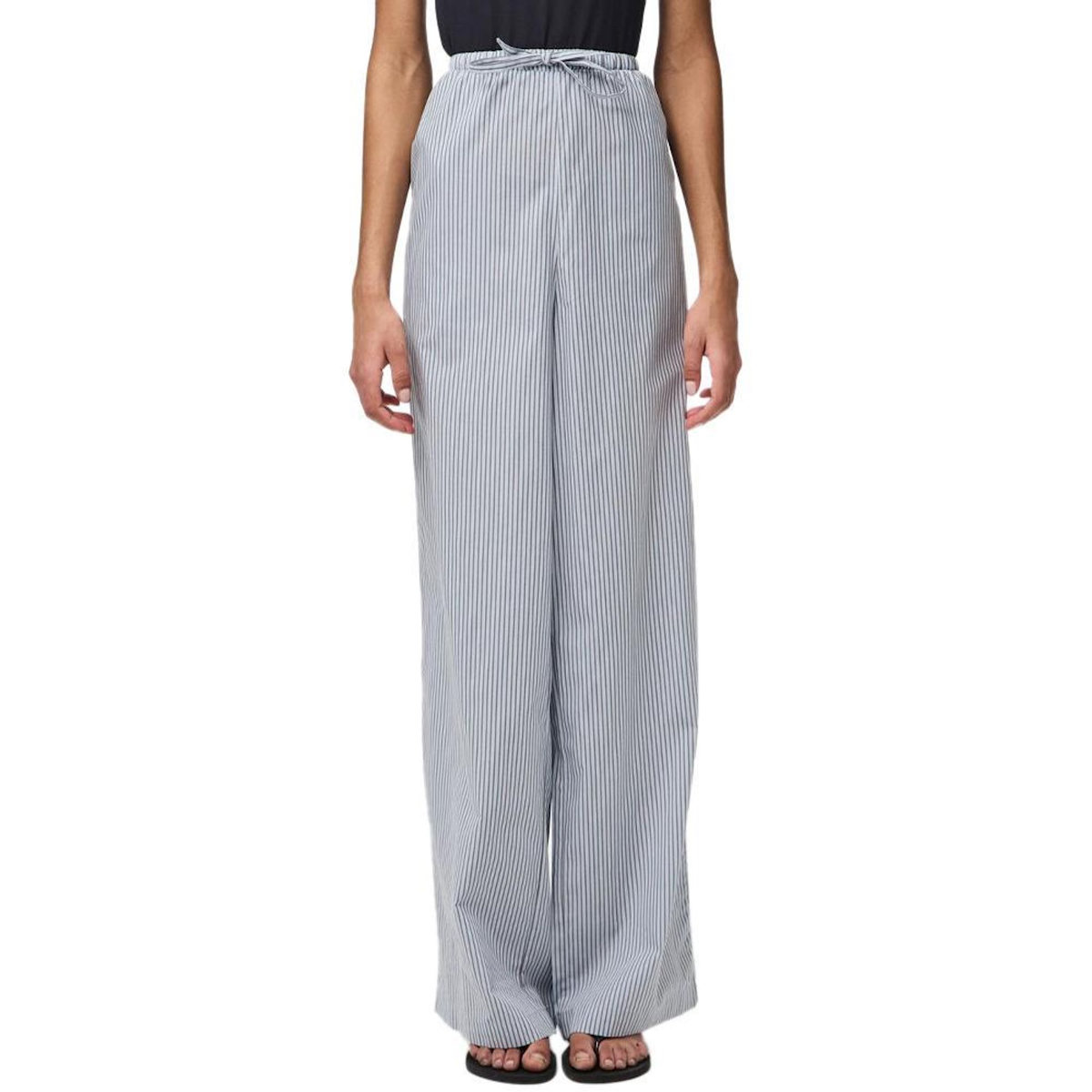 Pieces Pantalon fluide Bleu/Marron Femme Pieces Feline