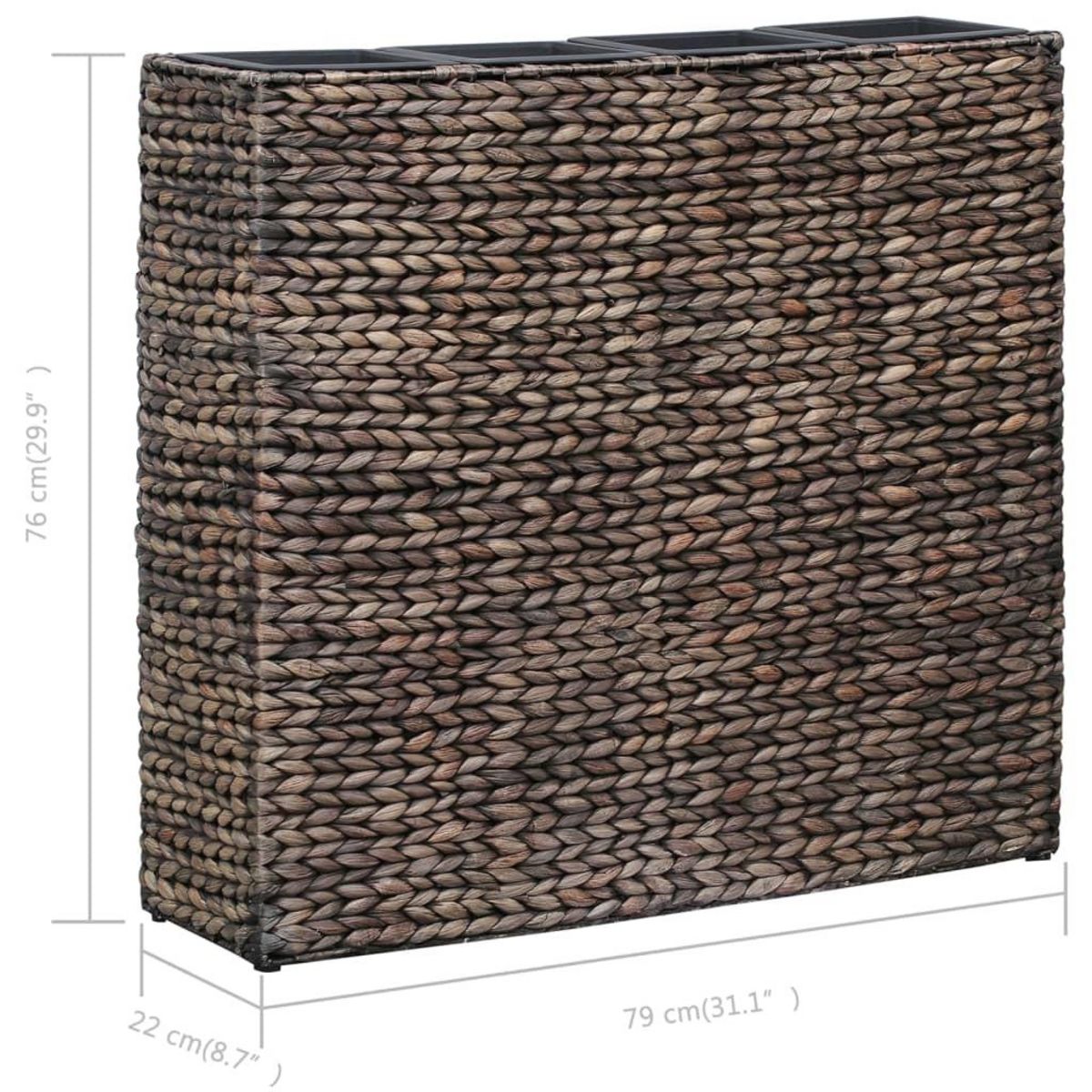 VIDAXL Lit sureleve avec 4 pots Jacinthe d'eau Marron