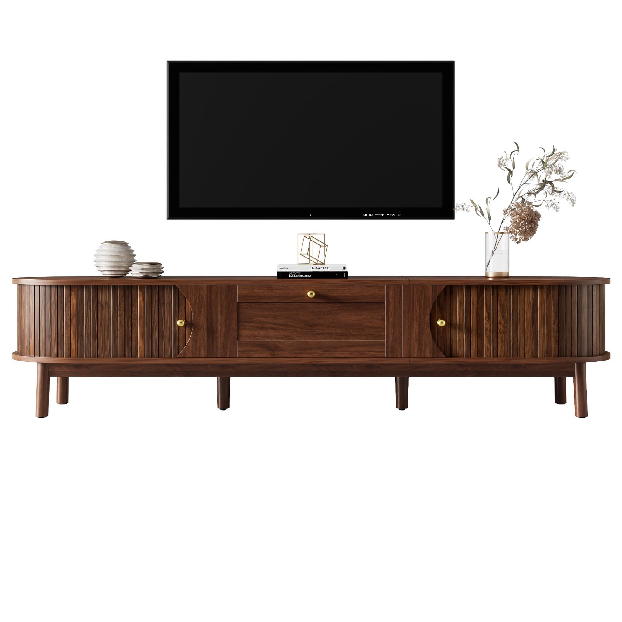 MERAX Meuble tv noyer 170 cm mdf